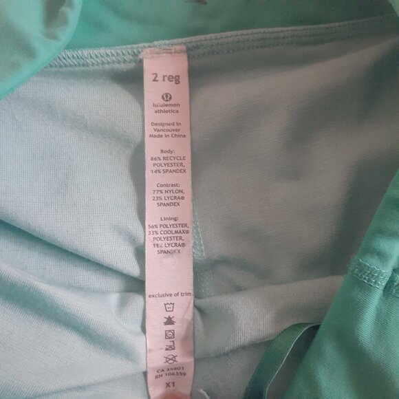 Lululemon Women's Size 2 Aqua Green Coolmax Inner Drawstring Athletic Skort - Picture 5 of 13